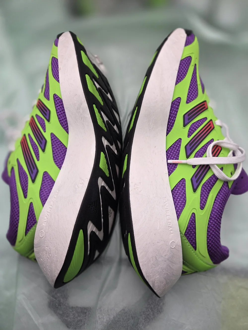 Women's Purple and Neon Green Athletic Sneakers